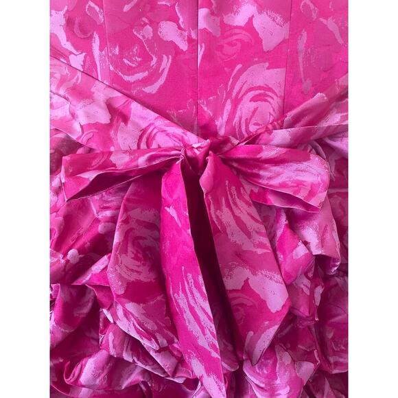 VTG Betsey Johnson Y2K 80s Bubble Hem Floral Dress Prom Event Party Feminine 8 - Picture 7 of 13